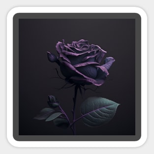 Dark Purple Rose on Dark Background Sticker